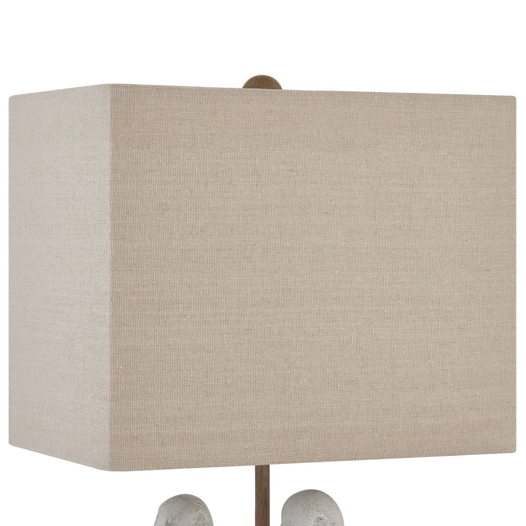 20" White Resin Birds Table Lamp With Shade