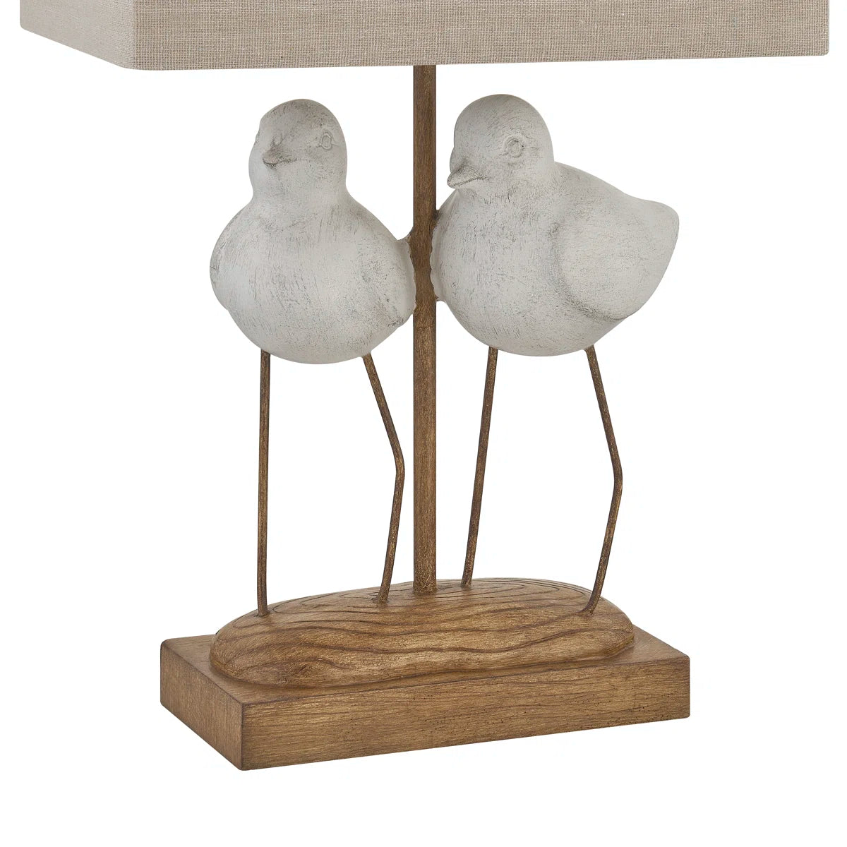 20" White Resin Birds Table Lamp With Shade