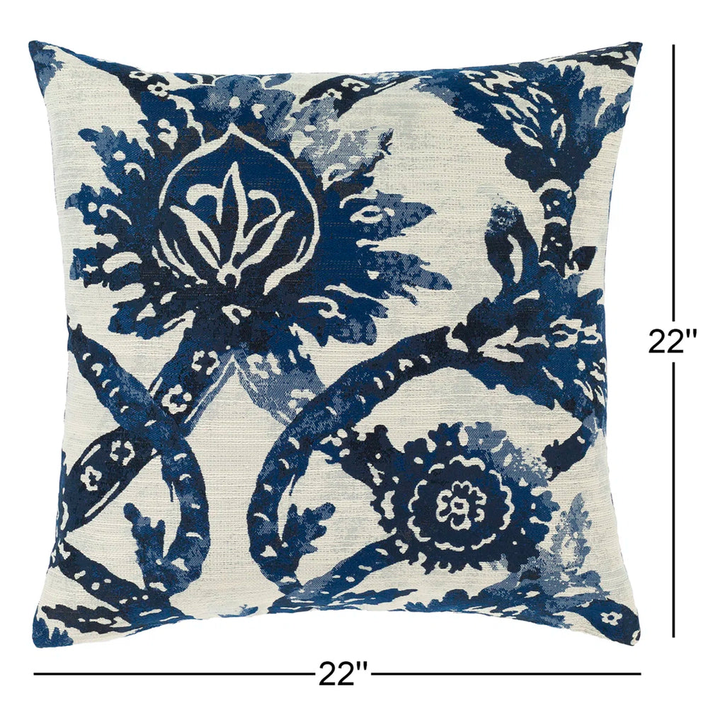Demariae Floral Polyester, Cotton Reversible Throw Pillow