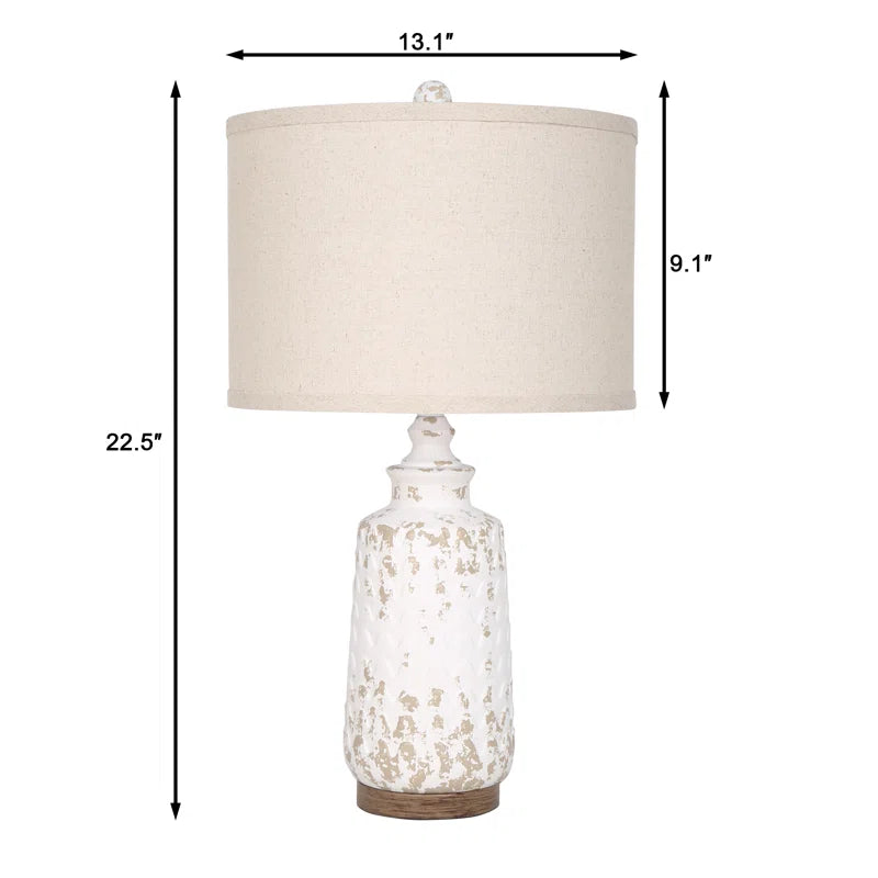 Tomisin Retro Resin Linen Lampshade Table Lamps (Set of 2)