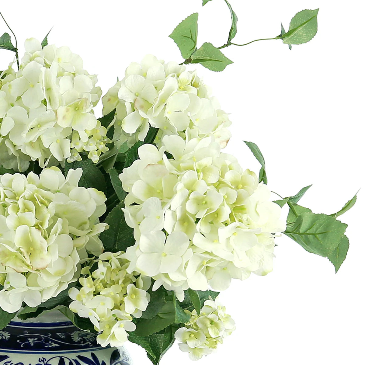Ferrer Handcrafted Lifelike Hydrangea Ceramic Vase Arrangement