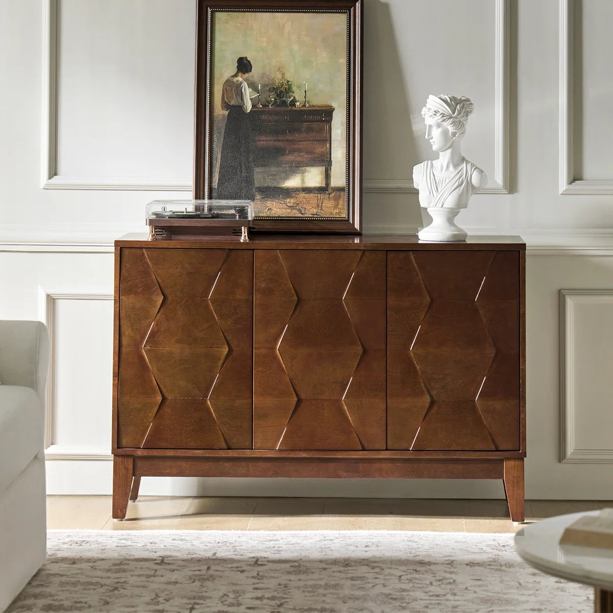 Isabele Modern 45 inch wide Sideboard with solid wood legs