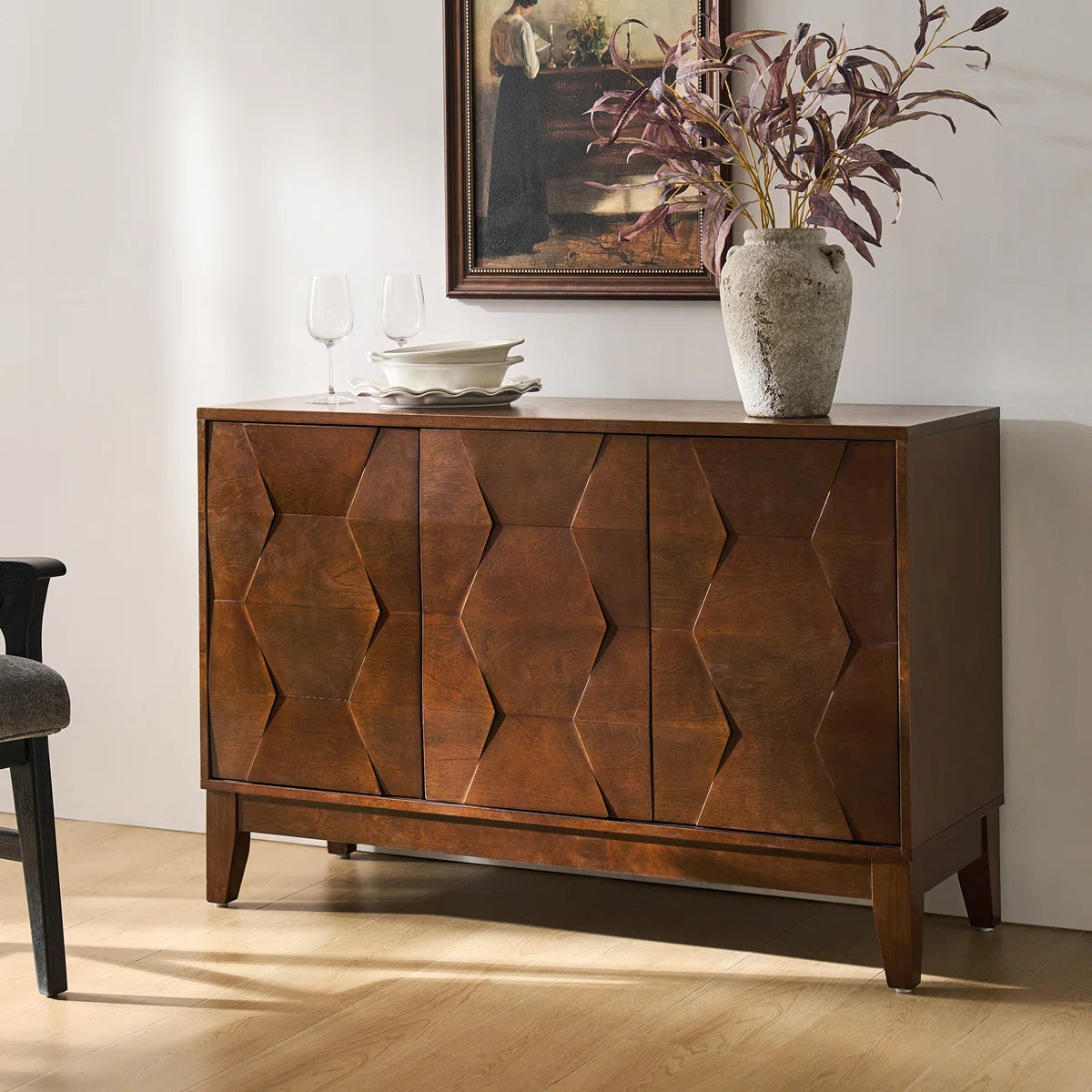 Isabele Modern 45 inch wide Sideboard with solid wood legs