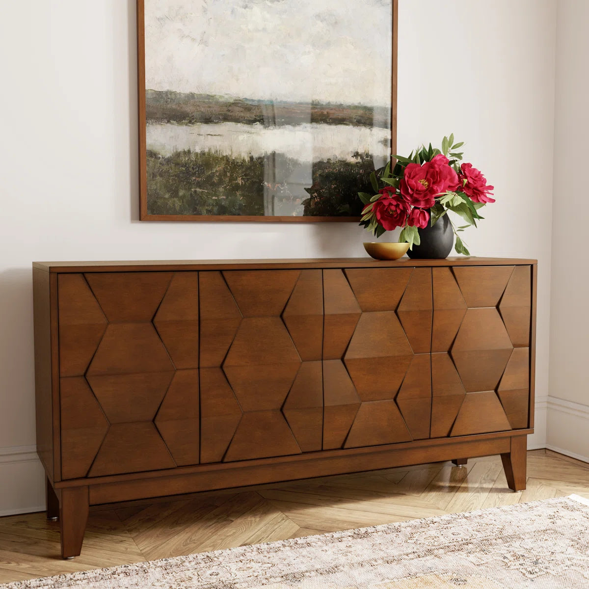 Isabele Modern 60" W Sideboard with Solid Wood Legs