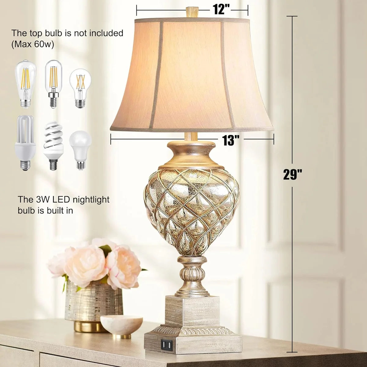 Jansel Glass Table Lamp