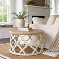 Mayenne Rustic Farmhouse Round Coffee Table