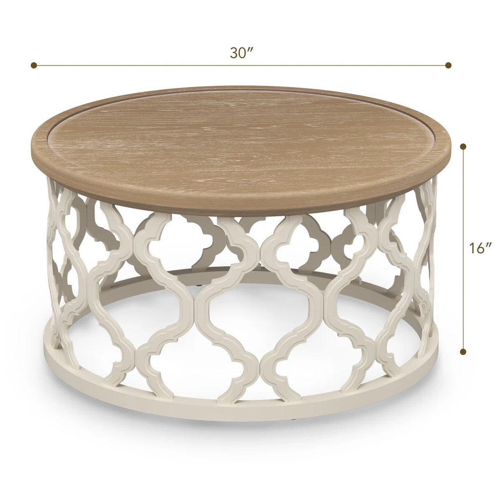 Mayenne Rustic Farmhouse Round Coffee Table