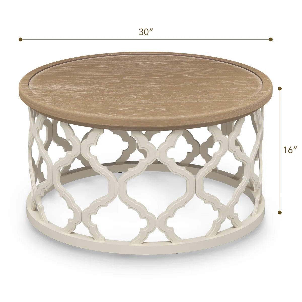 Mayenne Rustic Farmhouse Round Coffee Table