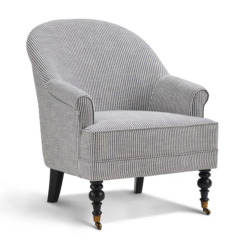 Classic 30-inch Striped Arm Accent Chair